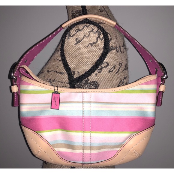 Colorful Striped Coach Purse - Picture 2 of 4